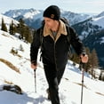 thumbnail image 4 of Fexilor Men's Winter Cotton Sherpa-Lined Jacket, Casual Trucker Outerwear with Flap Pockets, 4 of 11