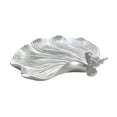 thumbnail image 3 of Flared Resin Leaf Decorative Plate, Silver, 3 of 9