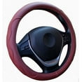 thumbnail image 3 of Phyun 38cm Burgundy Dynamic Fiber Leather Non-slip Car Steering Wheel Cover, 3 of 5