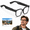 Black-Clear Lens, variant on Smart Camera Glasses, 8MP Sensor HD Video, AI Translation, Bluetooth 5.3 Open Ear Audio with TR90 Frame