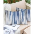 thumbnail image 2 of Outdoor Waterproof Throw Pillow Covers Set of 2 Blue Grey Decorative Pillowcases Lumbar Outdoor Pillows Cushion Case 20x12 Inch Abstract Art Texture Patio Pillows for Couch Sofa Bed Garden, 2 of 9