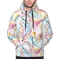 thumbnail image 2 of Bingfone Abstract Marble Texture Men's Drawstring Hoodie Long Sleeve Pocket Sweatshirts-Large, 2 of 6
