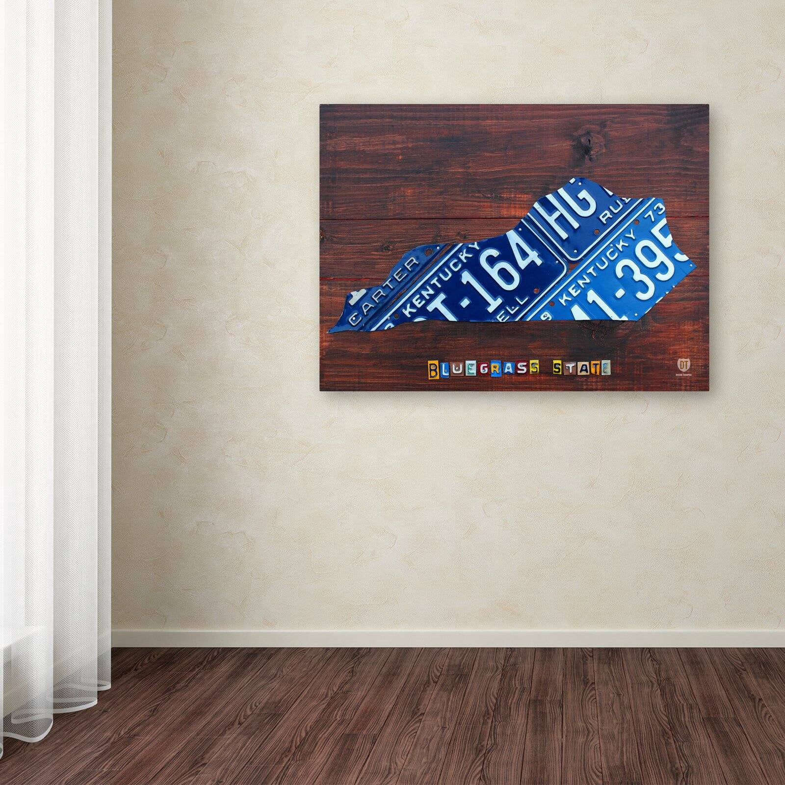 Trademark Fine Art 'Kentucky License Plate Map' Canvas Art by Design Turnpike