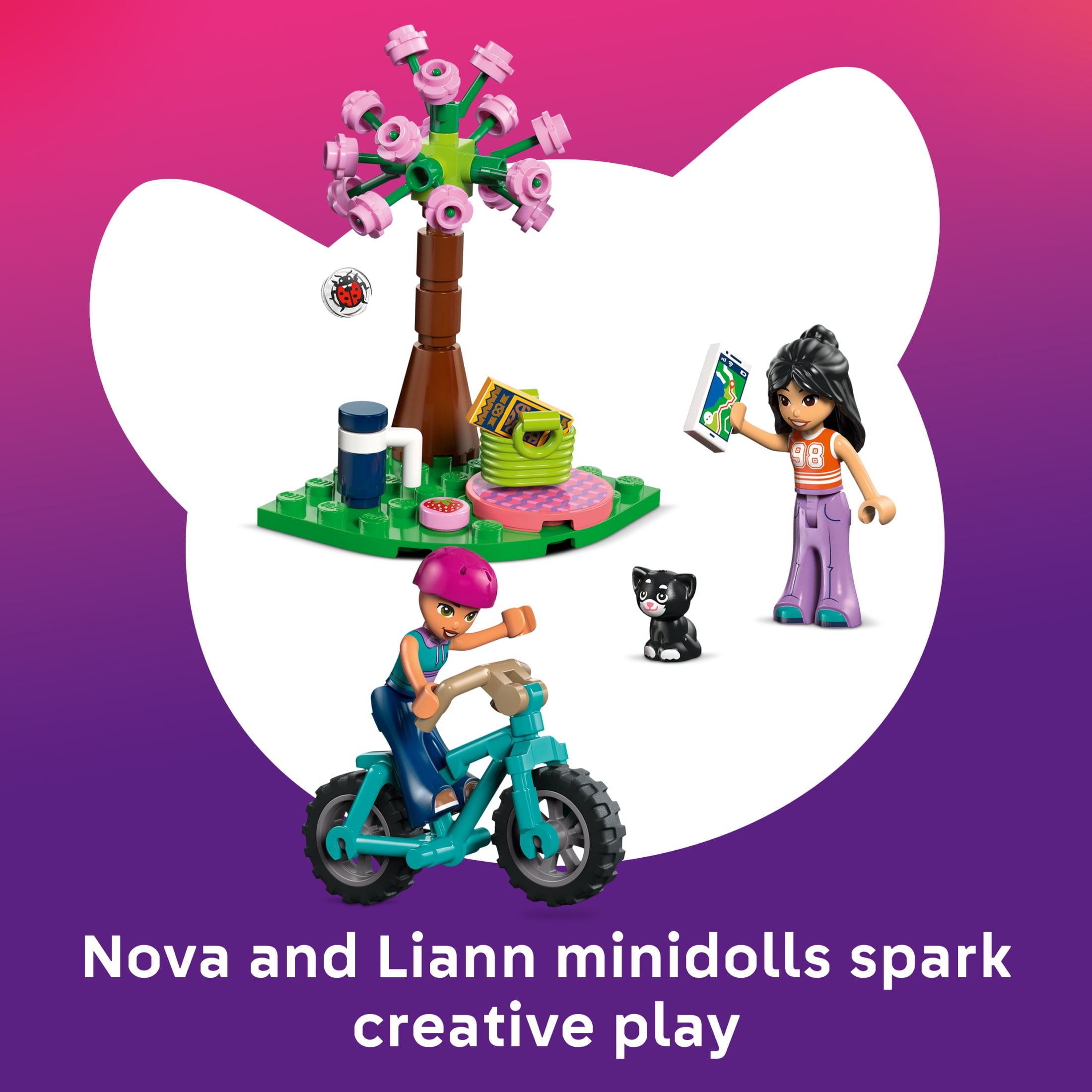 LEGO Friends Nature Glamping Cabin - Building Toy for Girls & Boys, Ages 6+ - Toy Figures & Playset for Kids - Includes 2 Minidolls & a Kitten - Gift for Birthdays - 42682