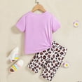 thumbnail image 2 of YuYuBao Toddler Girls Outfits Sets Summer Cartoon Cats Print Cute T Shirts + Grid Shorts Outfits 2 Piece Children Girls Training Clothes Sets , 3-4 Years, 2 of 5