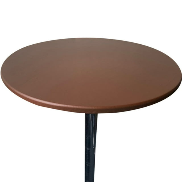 DEELLEEO 1pcs Nappe Ronde Élastique Protège-Table Tissu Imperméable Polyester Nappe de Restauration Ajustée Housse de Table avec Bord Élastique