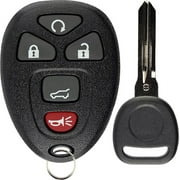 KeylessOption Keyless Entry Remote Control Car Key Fob Replacement for Cadillac GMC Chevy 15913415 with Ignition Chip Key