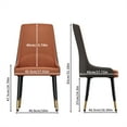 thumbnail image 6 of Wisfor 2PCS Accent Dining Chairs Kitchen Cafe Dining Chairs Wooden Legs Faux Leather Cover, Orange Colour & Grey Colour, 6 of 13