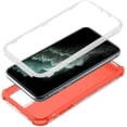 thumbnail image 3 of for iPhone 12 Pro Clear Case, Neon Colors Three Durable Layers Rugged Slim Flexible TPU Anti-Drop Reinforced Corners Shockproof Bumper Protective Phone Case for Women Girl Men Orange, 3 of 10