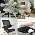 thumbnail image 2 of HELLHERO Marble Print Office Chair Cover Set, Desk Chair Slipcover Universal Dustproof, Office Desk Chairs Cushion Cover Set and Arm Covers, White, 2 of 6