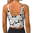 thumbnail image 3 of Haiem Cute Panda Pattern Womens Sports Bra - U Neck Padded Low Impact Yoga Bra Workout Crop Top Gym Moisture-Wicking Workout Vest -Small, 3 of 9