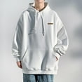 thumbnail image 3 of 320g Plus Size Cotton Hooded Sweatshirt with Pockets - 6 Colors, 3 of 6