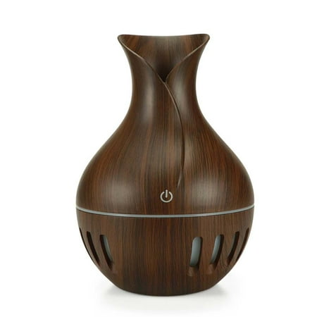 

Cbcbtwo Humidifiers Portable Small Cool Mist Humidifiers Vaporizer Wood Grain Vase Shape 130 ml Water Tank 7 Color LED Lights Super Quiet for Home Car Bedroom Office Desktop Gifts on Clearance