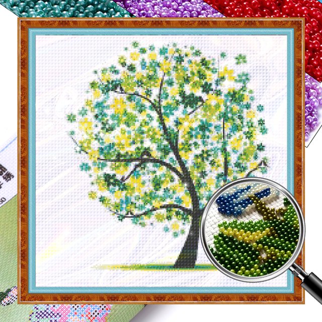 Kit Punto Cruz Impreso Con Cuentas Bordado Parcial Artesanía Artística para El 9CT 55x55cm
