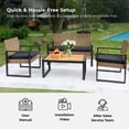 thumbnail image 6 of ChromaCore 4 Pcs Patio Furniture Set,Outdoor Acacia Wood Table with 3 Chairs for Garden,Balcony,Backyard, 6 of 9