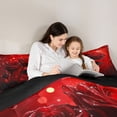 thumbnail image 5 of Castle Fairy Teens Red Rose Twin Comforter Sets,Flower Bedding Set, 5 of 8
