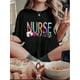 thumbnail image 1 of Women's Fun & Creative Colorful Nurse-Themed Graphic Tee - Casual Round Neck Short Sleeve, Stretchy Polyester Blend, Machine Washable - Perfect for Summer, 1 of 6