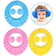 thumbnail image 1 of Baby Shower Hat, 3 pcs Adjustable Visor Bathing Caps For Kids Shampoo Eye and Face Protection, 1 of 5