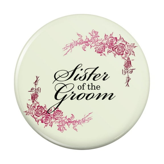 Wedding Floral Sister of the Groom Kitchen Refrigerator Locker Button Magnet