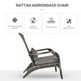 thumbnail image 3 of Outsunny Patio Wicker Adirondack Chair with Soft Cushions, Gray, 3 of 9
