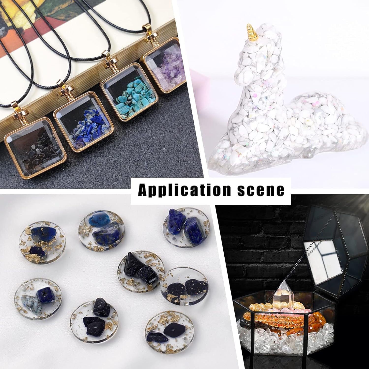 6~12mm White Quartz Rock Tumbled Chips Black Obsidian Tumbled Chip Stone for Indoor Plants Garden Aquarium Vase Plant Decoration for DIY
