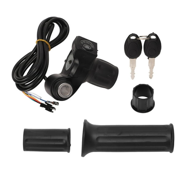 Puños de acelerador para bicicleta eléctrica, 4 luces, medio bloqueo, para patinete eléctrico, accesorios de 48 V