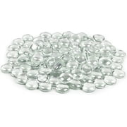 Galashield Glass Flat Clear Marbles Glass Pebbles Gems for Vase Fillers Stones Rocks 5 lbs Bag / 500-600 Stones