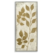 Stupell Industries Natural Leaves Overlap Plants & Flowers Painting Gray Framed Art Print Wall Art, 13 x 30