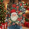 thumbnail image 1 of Chandails d'Hiver Grande Taille pour Femmes Mode Décontractée Col Rond Manches Longues Imprimé de Noël Sweat à Capuche Drôle, 1 of 5