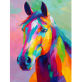 thumbnail image 1 of Qisvanset Art Mural sur Toile de Cheval Coloré 15,75 X 11,81 Pouces, 1 of 8