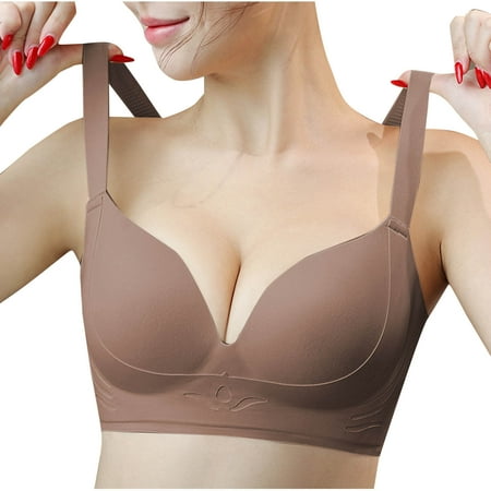 uublik Minimizer Bras for Women Full Coverage Full Coverage Push Up No Underwire Comfortable Supportive Everyday T-Shirt Bra Coffee