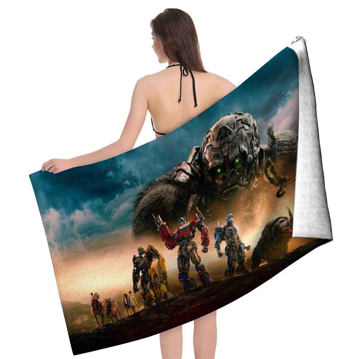 Transformers Rise Of The Beasts Gifts Beach Towel for Women Girl Birthday Inspired Fan Bath Outdoor Music Lover