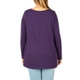 thumbnail image 4 of Women Basic Cotton Relaxed Fit V-Neck(S-3X) Long Sleeve T-Shirt Top (Single & Multi-Packs Available), 4 of 4