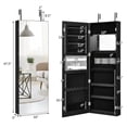 thumbnail image 4 of Gymax Wall-Mounted Jewelry Armoire with Full Length Mirror and Lockable Storage, Black, 4 of 7