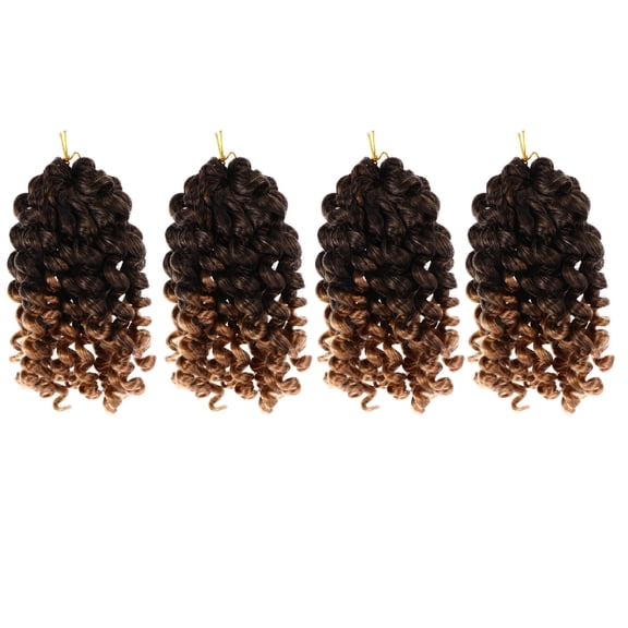 LOLIPPYY 4Pcs Golden Synthetic Spring Hair Braiding Extension Lightweight Soft Smooth for Decoration