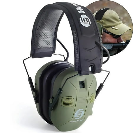 STONEGO Tactical Electronic Shooting Earmuffs - Noise Isolating Earphones with Sound Amplification and Protection - Foldable Design - Suitable for Shooting Range Outdoors - Hearing Protection