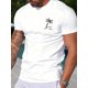 thumbnail image 1 of Camiseta deportiva informal para hombre con estampado de cocoteros, 100 % algodón, cuello redondo, estampado geométrico, tejido de punto, corte regular para fin de semana - Colección de verano, ropa d, 1 of 5