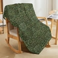 thumbnail image 5 of Flower William Morris Throw Blanket Vintage Boho Floral Retro Green Plant Pattern Blanket for Sofa Bed Couch Chair Or Dorm 60"x80", 5 of 16
