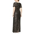 thumbnail image 2 of Alex Evenings Long Sequins Gown with Flutter Sleeves and Front Knot Detail (Womens, Black/Bronze, 6), 2 of 2
