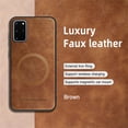 thumbnail image 4 of Allytechgroup Magnetic for Samsung Galaxy S20+ Case, Compatible with MagSafe Support Magnetic Car Phone Mount PU Leather Slim Phone Case for Women Men for Samsung Galaxy S20+, Brown, 4 of 10