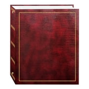 Pioneer Photo Albums 100 Magnetic Page 3-Ring Leatherette Photo Album, Burgundy