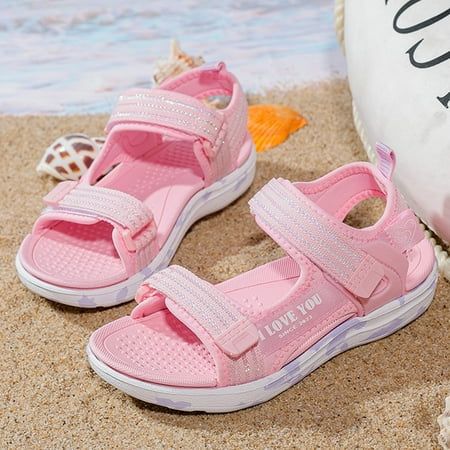 

Cathalem Girls Flip Flops Size 10 Toddler Children Shoes Fashion Beach Sandals Light Soft Sweet Girl Sandals Medium Jelly Sandals Red 5.5 Years