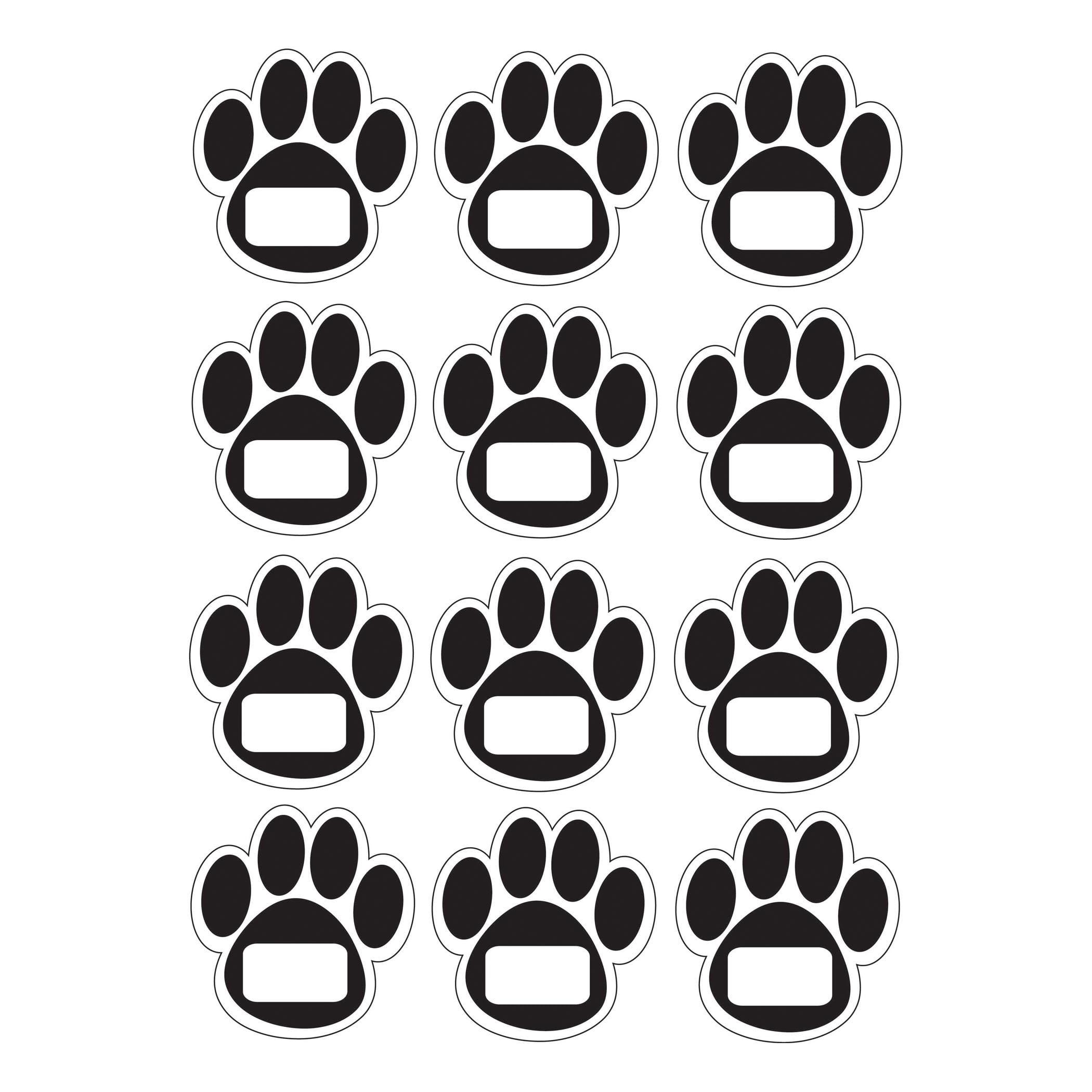 Ashley Productions Die-Cut Magnetic Black Paw Prints, 12 Per Pack, 6 Packs