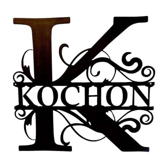 hulanddfd 21 Letters Iron Art Ornament, 10" Personalized Black Initials Metal Signs Wall Hanging Decoration for Living Room Porch Garden Indoor Outdoor Use K