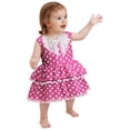 thumbnail image 4 of iefiel Robe Tutu Sans Manches à Franges à Pois pour Bébés et Tout-Petites Filles, Robe de Fête d'Anniversaire, Robes pour Smash The Cake, Rouge Rose 3T, 4 of 5