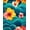 Teal Blue Multicolor, Pattern 2, variant on ODIKA 5'x7' Tropical Hibiscus Surfboard Artwork Area Blue Washable Rug Non-Slip, Low Pile, Stain Resistant for Guest Room, Lounge, Apartment