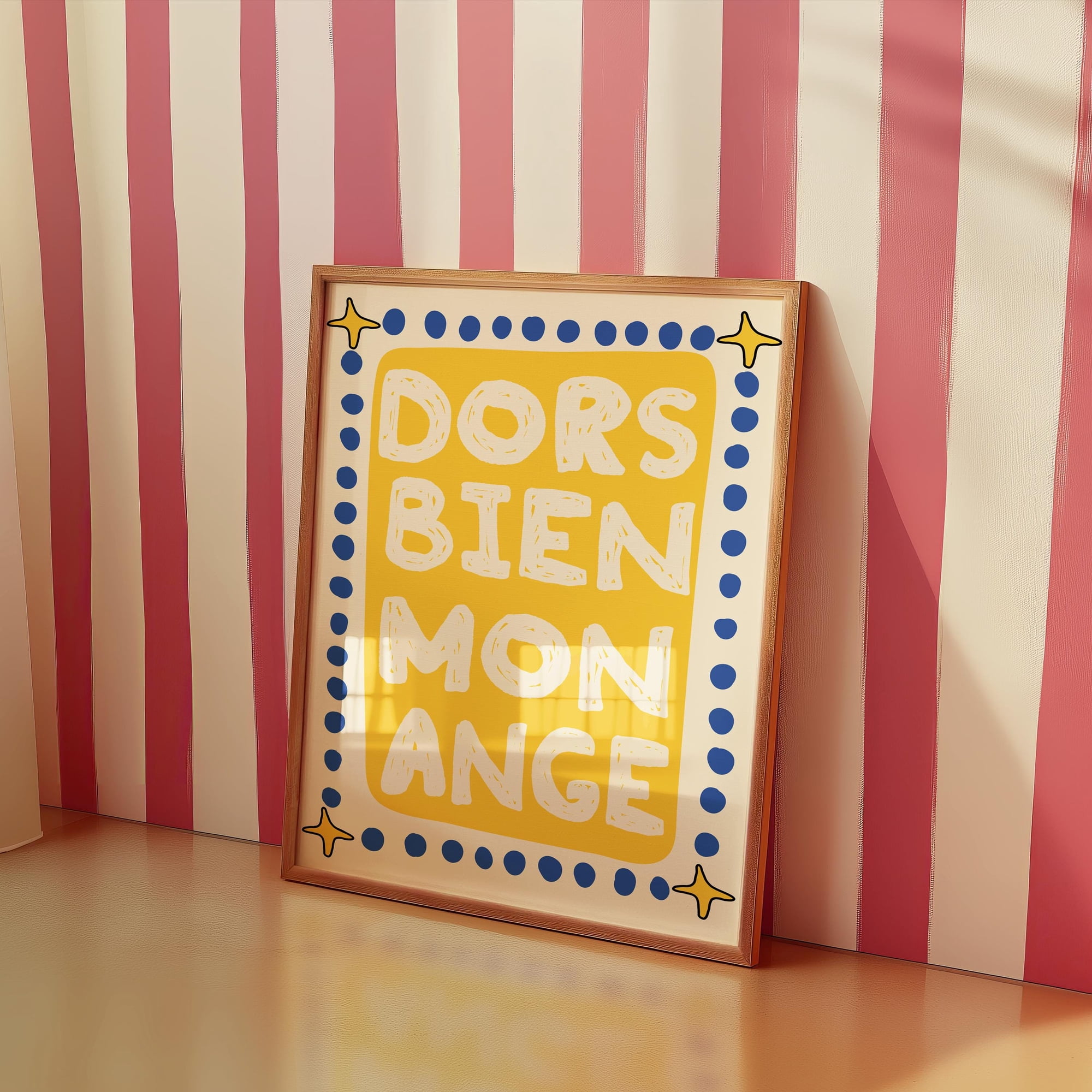Dors Bien Colorful Print For Kids Wall Art Nursery Poster Kids Room Art Decor Baby Shower Decor Gift For Kids Playroom Decor Quote Wall Art , Poster Only