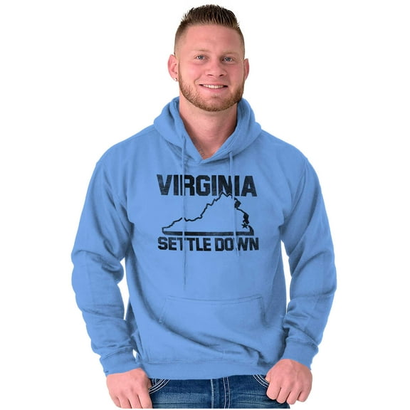 Virginia Settle State Map Shape Funny Unisex Plus Fleece Graphic Hoodie Brisco Brands 2X