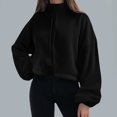 thumbnail image 2 of Siilsaa Oversized Crewneck Sweatshirt Women Womens Zip Up Hoodies Cropped Sweatshirts Fall Outfits Casual Hooded Pullover Sweaters Tops Winter Clothes 2024 Black,L, 2 of 5