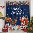thumbnail image 6 of Merry Christmas Shower Curtain, 60" x 72", Santa Claus Reindeer Snowing Xmas Star Navy Blue Waterproof Bathroom Curtain Washable Shower Curtain Set with 12 Hooks, 6 of 6